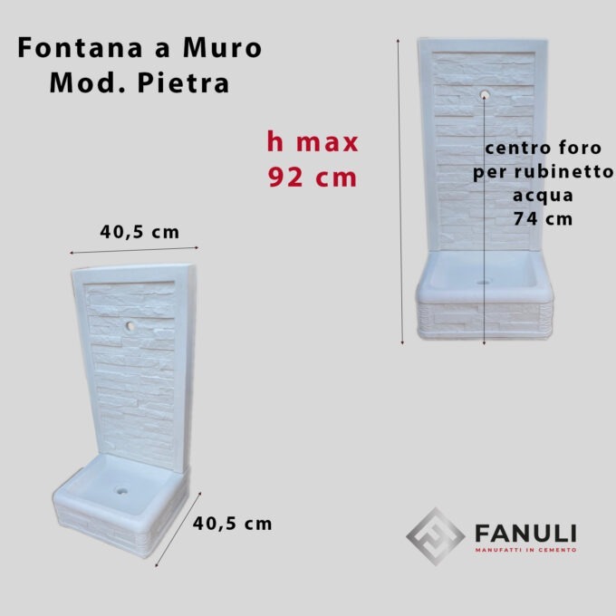 Misure fontana pietra