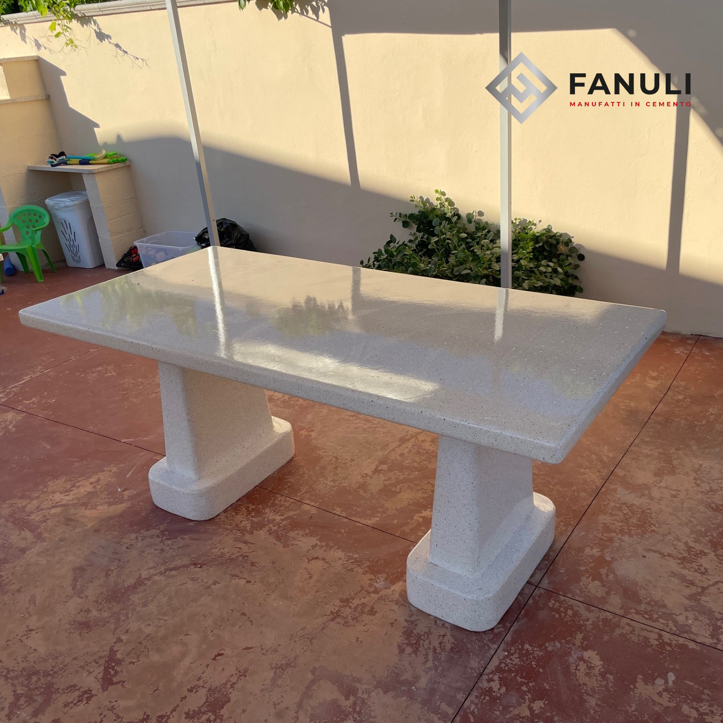 Tavolo in graniglia di marmo - rettangolare su misura 2 tavolo rettangolare levigato