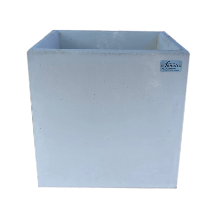 Vaso Cubo 50x50 cemento bianco