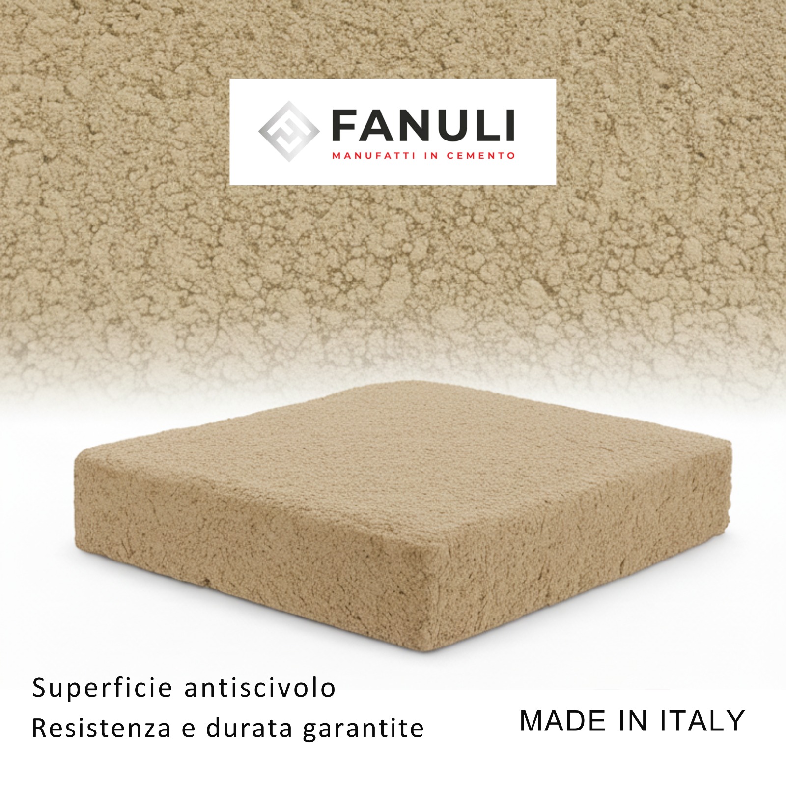 Mattone spiaggetta 50 x 50 o Zavorra ombrelloni MATTONE PESANTE giallo texture