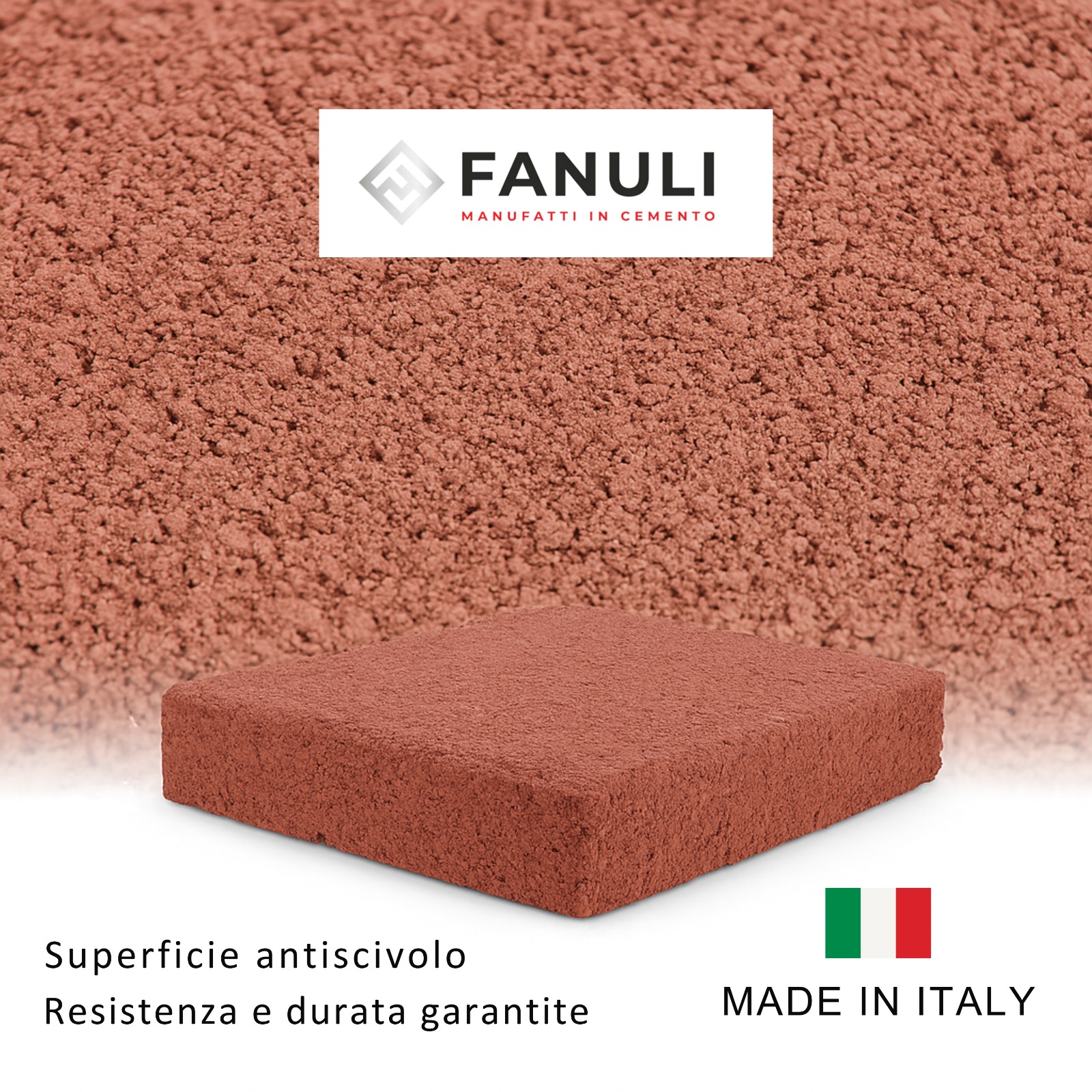 Mattone spiaggetta 50 x 50 o Zavorra ombrelloni MATTONE PESANTE rosso texture