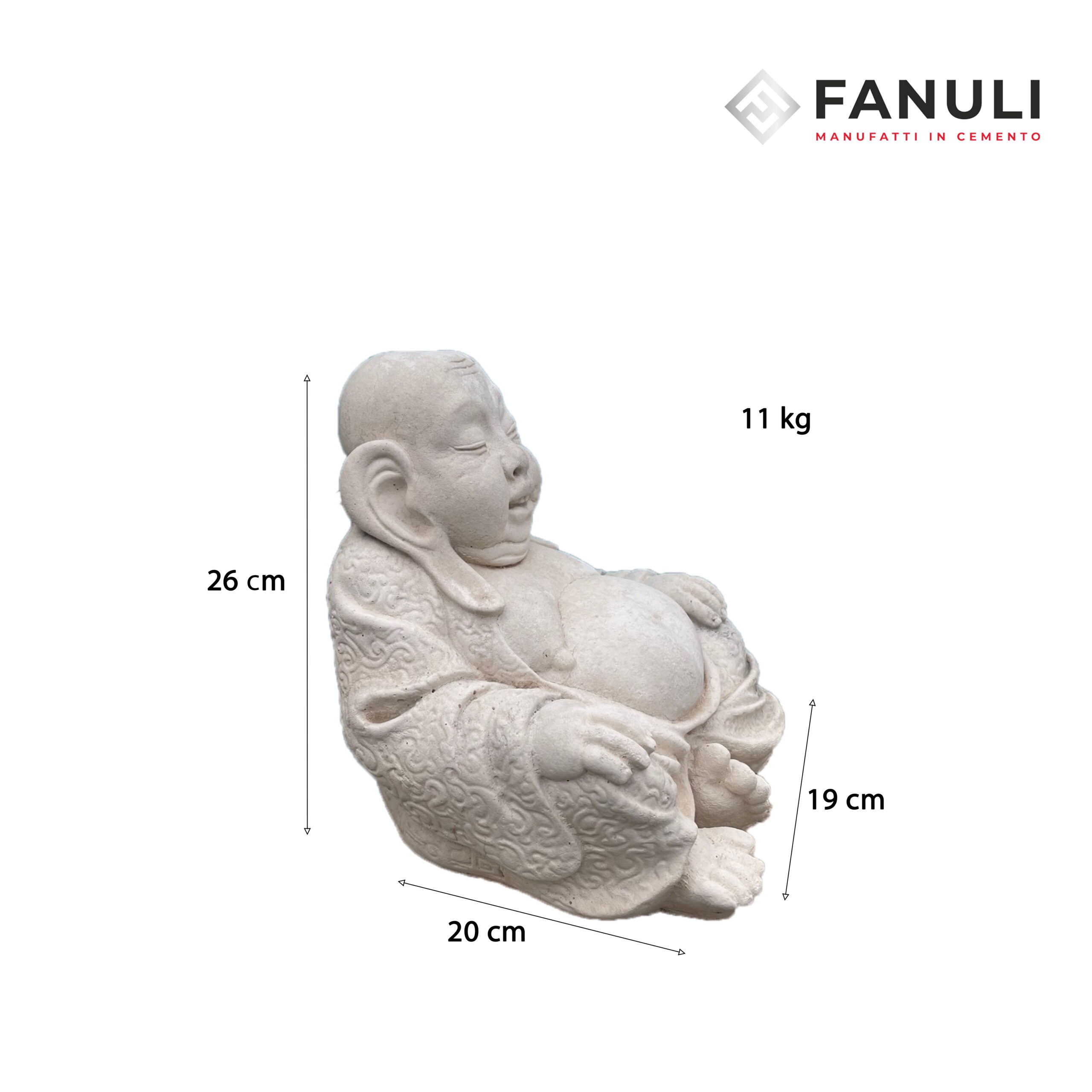 Buddha medio buddha 20 bianco misure. con peso psd