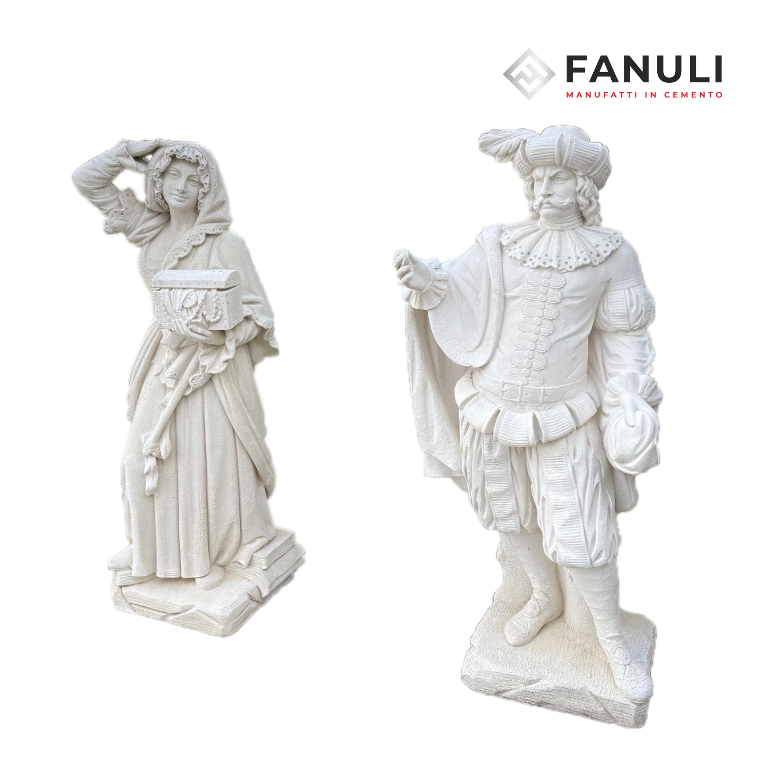 Coppia di "Fortuna e Abbondanza" 140 cm Abbondanza e Fortuna h 140 cm