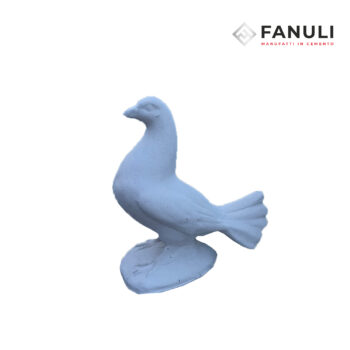 Colomba decorativa in cemento bianco altezza 26cm